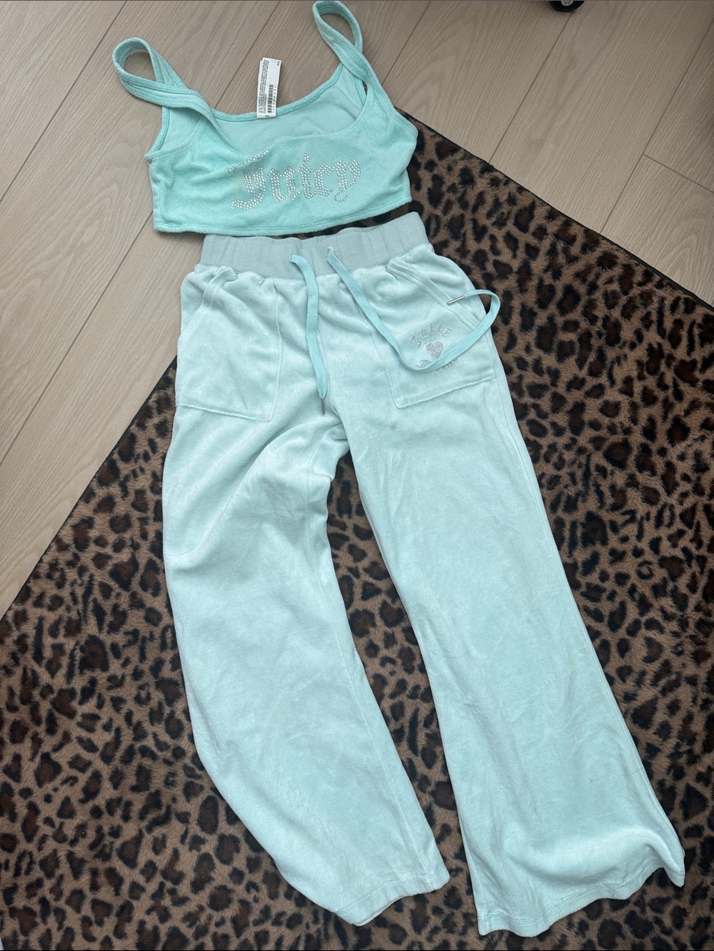 Juicy Couture Mint Green Sweatpants with a similar top